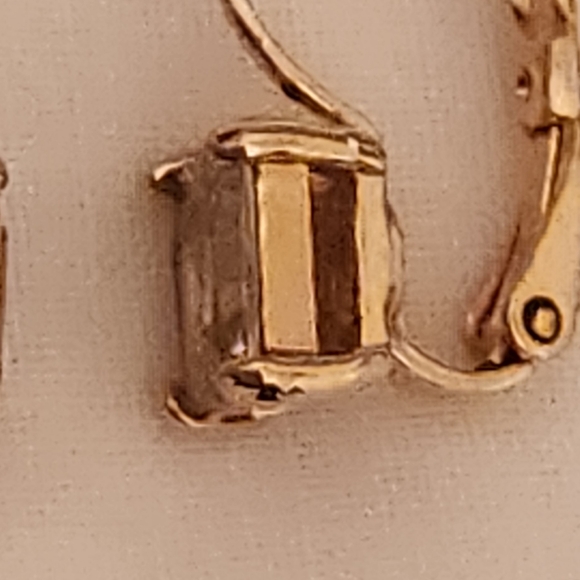 Pink Emerald Cut Hinged Earrings - Picture 5 of 11